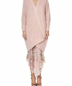 Camilla EBoutique (US) SOFT KNIT PONCHO WITH EMBROIDERY PINK ISTENANYA Up To 30% Off