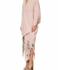 Camilla EBoutique (US) SOFT KNIT PONCHO WITH EMBROIDERY PINK ISTENANYA Up To 30% Off