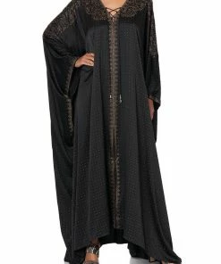 Camilla EBoutique (US) SPLIT HEM LACE UP KAFTAN LUXE BLACK