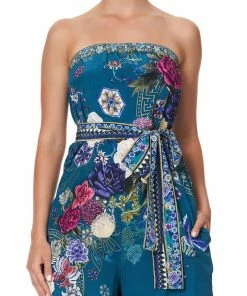 Camilla EBoutique (US) STRAPLESS PLAYSUIT WITH WAIST TIE LUNAR GAZING Up To 40% Off