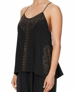 Camilla EBoutique (US) Sale Clothing T BACK SHOESTRING TOP LUXE BLACK