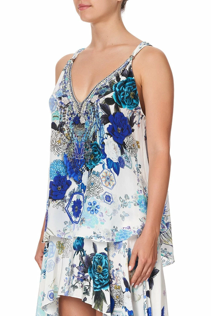 Camilla EBoutique (US) TANK TOP WITH STRAP BEAD DETAIL WHITE SIDE OF THE MOON