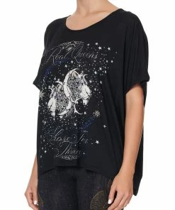 Camilla EBoutique (US) LOOSE FIT ROUND NECK TEE REAL QUEENS SHARE THEIR THRONES Up To 40% Off