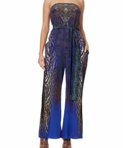 Camilla EBoutique (US) TIE WAIST STRAPLESS JUMPSUIT KOMODO QUEEN