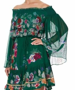 Camilla EBoutique (US) Up To 50% Off TIERED RUFFLE DRESS EMERALD'S ORBIT
