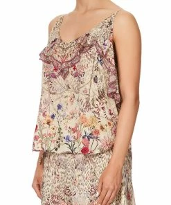 Camilla EBoutique (US) TOP WITH NECKLINE FRILL DRIFTING DREAMER Up To 40% Off