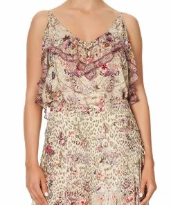 Camilla EBoutique (US) TOP WITH NECKLINE FRILL DRIFTING DREAMER Up To 40% Off