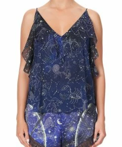 Camilla EBoutique (US) Up To 50% Off TOP WITH NECKLINE FRILL ITS A SIGN