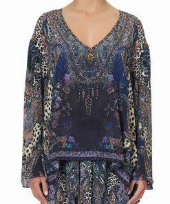 Camilla EBoutique (US) V NECK A-LINE BLOUSE FESTIVAL EXPRESS Up To 30% Off