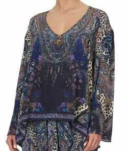 Camilla EBoutique (US) V NECK A-LINE BLOUSE FESTIVAL EXPRESS Up To 30% Off