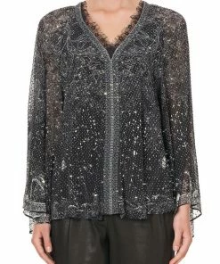 Camilla EBoutique (US) V NECK BLOUSE WITH NECKBAND MIDNIGHT PEARL Up To 30% Off