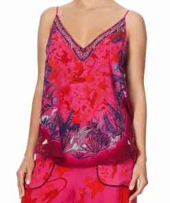 Camilla EBoutique (US) V NECK CAMI TROPIC OF NEON