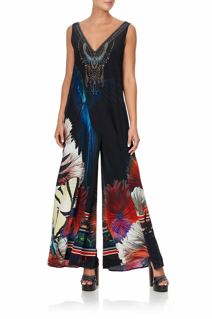 Camilla EBoutique (US) V NECK FLARED JUMPSUIT NIGHT FLIGHT