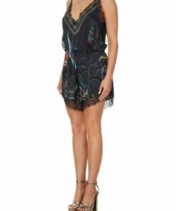 Camilla EBoutique (US) Up To 50% Off V-NECK LACE PLAYSUIT WISE WINGS