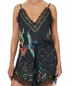 Camilla EBoutique (US) Up To 50% Off V-NECK LACE PLAYSUIT WISE WINGS