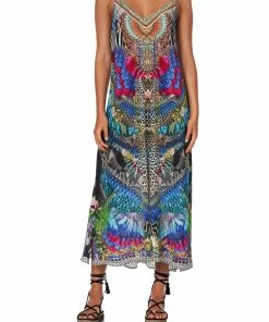 Camilla EBoutique (US) V NECK MIDI SLIP DRESS CAFE NAIROBI