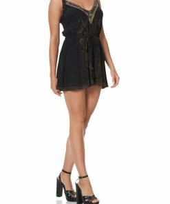 Camilla EBoutique (US) Up To 50% Off V NECK SHOESTRING STRAP PLAYSUIT COBRA KING