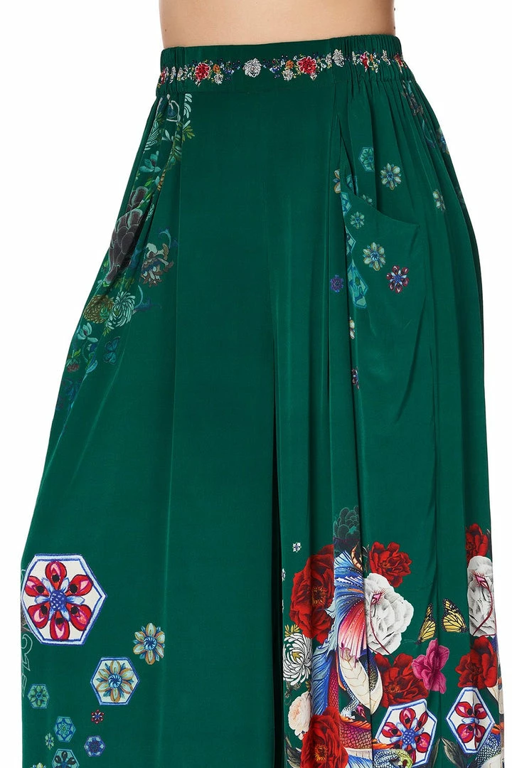 Camilla EBoutique (US) WIDE LEG PANT WITH GATHERED POCKETS EMERALD'S ORBIT Up To 40% Off
