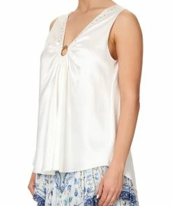 Camilla EBoutique (US) WIDE STRAP U-RING TOP SOLID WHITE