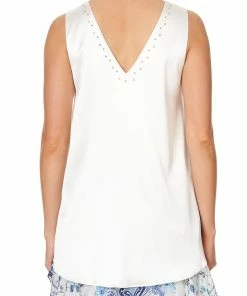 Camilla EBoutique (US) WIDE STRAP U-RING TOP SOLID WHITE