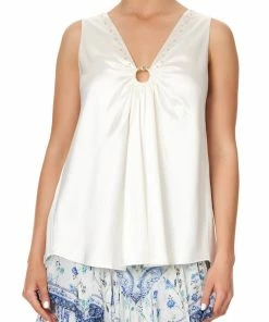 Camilla EBoutique (US) WIDE STRAP U-RING TOP SOLID WHITE