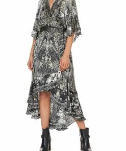 Camilla EBoutique (US) MIDI WRAP DRESS WITH RAGLAN SLEEVE ONE TRIBE