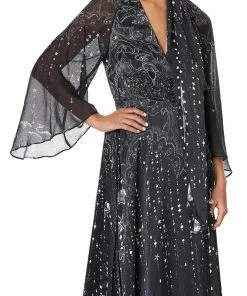 Camilla EBoutique (US) WRAP DRESS WITH NECK TIE MIDNIGHT PEARL Sale Clothing