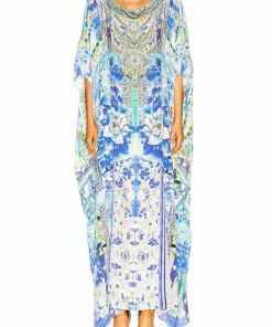 Camilla EBoutique (US) Resort ROUND NECK KAFTAN PORCELAIN PARADISE