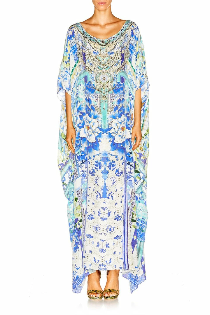 Camilla EBoutique (US) Resort ROUND NECK KAFTAN PORCELAIN PARADISE
