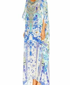 Camilla EBoutique (US) Resort ROUND NECK KAFTAN PORCELAIN PARADISE