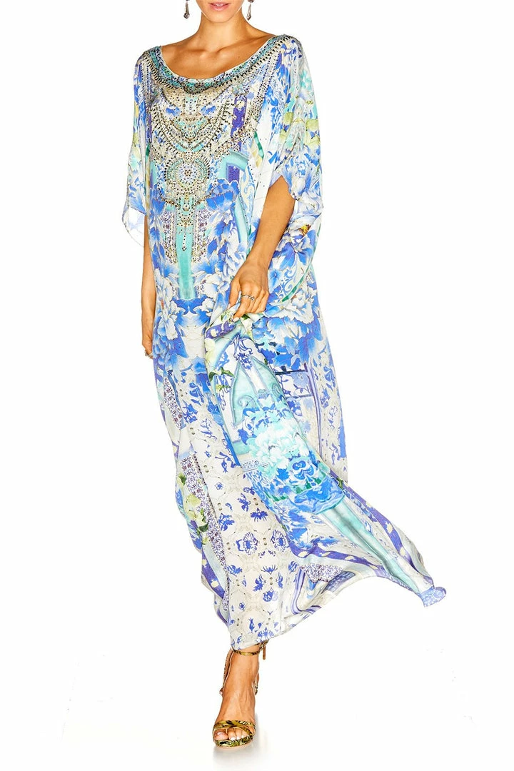 Camilla EBoutique (US) Resort ROUND NECK KAFTAN PORCELAIN PARADISE