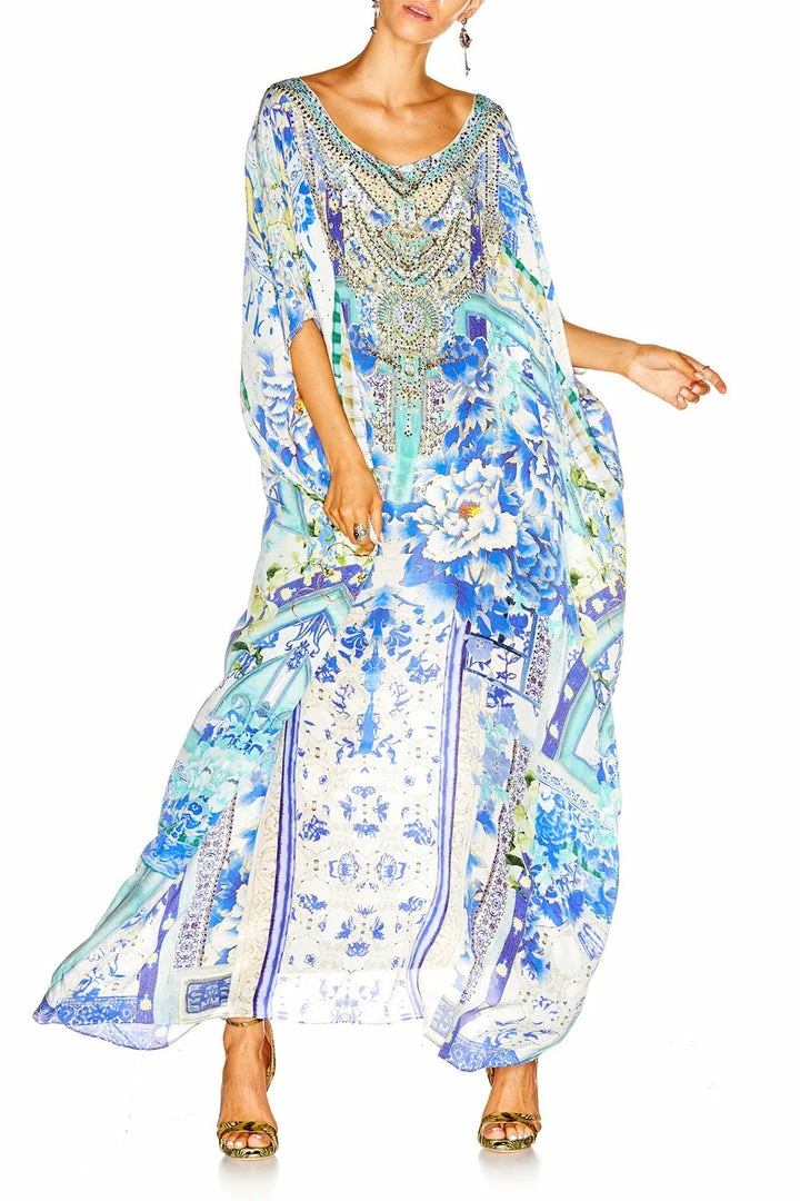 Camilla EBoutique (US) Resort ROUND NECK KAFTAN PORCELAIN PARADISE