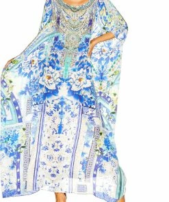 Camilla EBoutique (US) Resort ROUND NECK KAFTAN PORCELAIN PARADISE