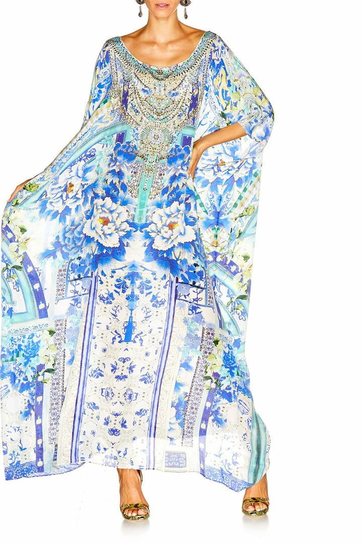 Camilla EBoutique (US) Resort ROUND NECK KAFTAN PORCELAIN PARADISE