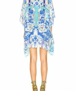 Camilla EBoutique (US) Resort SHORT LACE UP KAFTAN PORCELAIN PARADISE