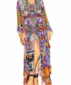 Camilla EBoutique (US) SPLIT HEM LACE UP KAFTAN PATCH ME UP