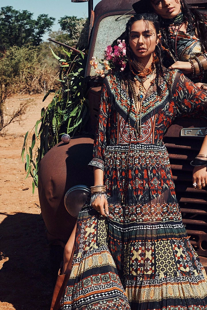 Camilla EBoutique (US) Up To 50% Off LONG GATHERED PANEL DRESS PAVED IN PAISLEY