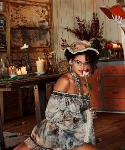 Camilla EBoutique (US) Up To 50% Off DROP SHOULDER BELL SLEEVE TOP LETTERS FROM HILDA