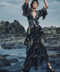 Camilla EBoutique (US) MAXI SKIRT WITH DOUBLE FRILL MATERNAL INSTINCT