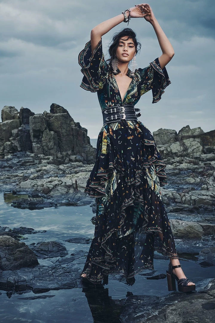 Camilla EBoutique (US) MAXI SKIRT WITH DOUBLE FRILL MATERNAL INSTINCT