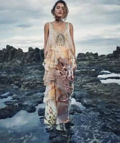 Camilla EBoutique (US) Up To 30% Off LAYERED FRILL LONG DRESS COASTAL TREASURE