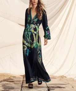 Camilla EBoutique (US) PRINTED LANTERN SLEEVE DRESS RIVER CRUISE Up To 30% Off