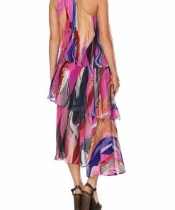 Camilla EBoutique (US) ASSYMETRICAL NECK TIE DRESS FOLK RIVER