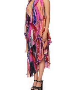 Camilla EBoutique (US) ASSYMETRICAL NECK TIE DRESS FOLK RIVER