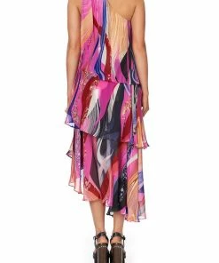 Camilla EBoutique (US) ASSYMETRICAL NECK TIE DRESS FOLK RIVER