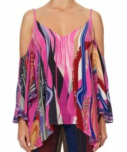 Camilla EBoutique (US) DROP SHOULDER STRAPPY BLOUSE FOLK RIVER