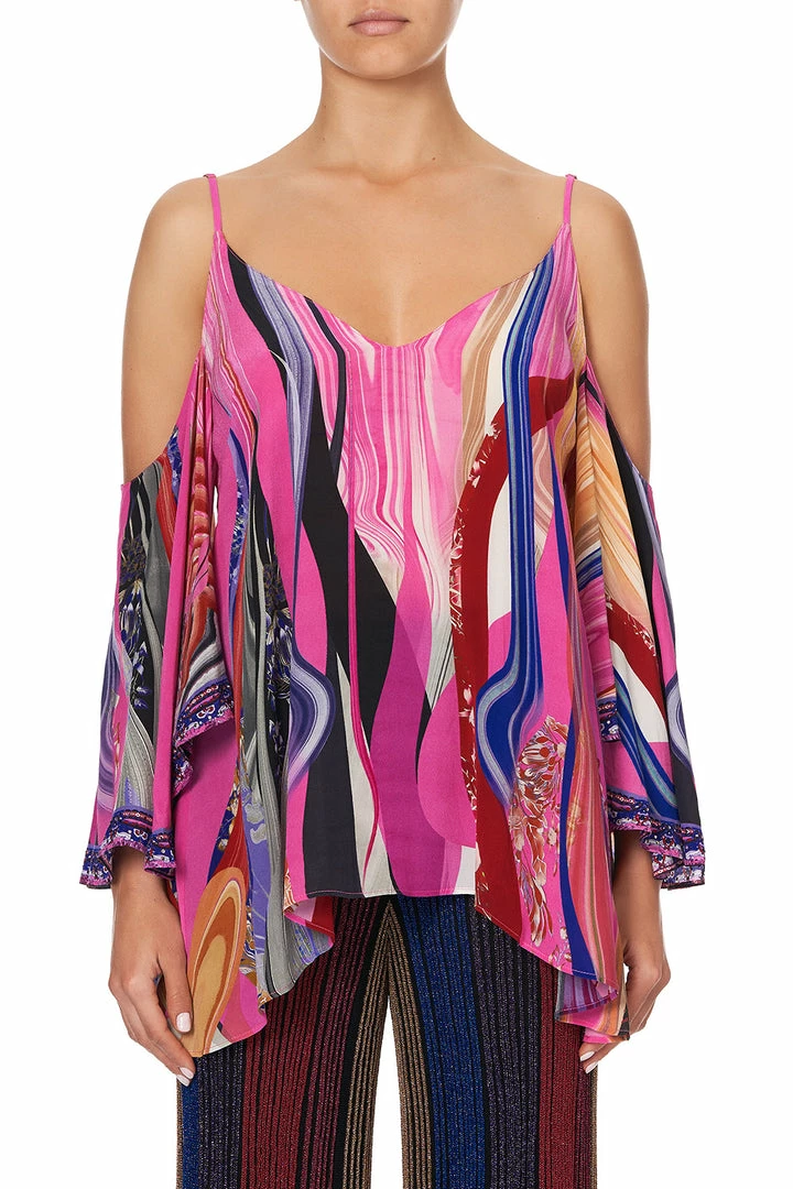 Camilla EBoutique (US) DROP SHOULDER STRAPPY BLOUSE FOLK RIVER