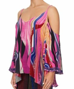 Camilla EBoutique (US) DROP SHOULDER STRAPPY BLOUSE FOLK RIVER