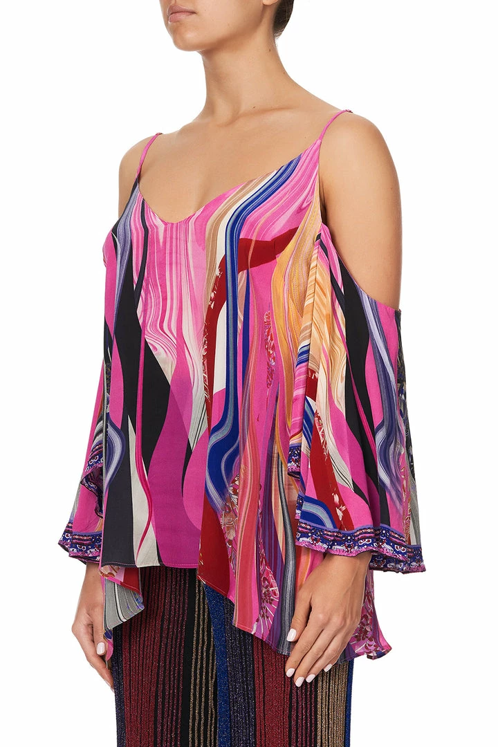 Camilla EBoutique (US) DROP SHOULDER STRAPPY BLOUSE FOLK RIVER