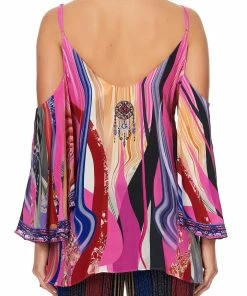 Camilla EBoutique (US) DROP SHOULDER STRAPPY BLOUSE FOLK RIVER